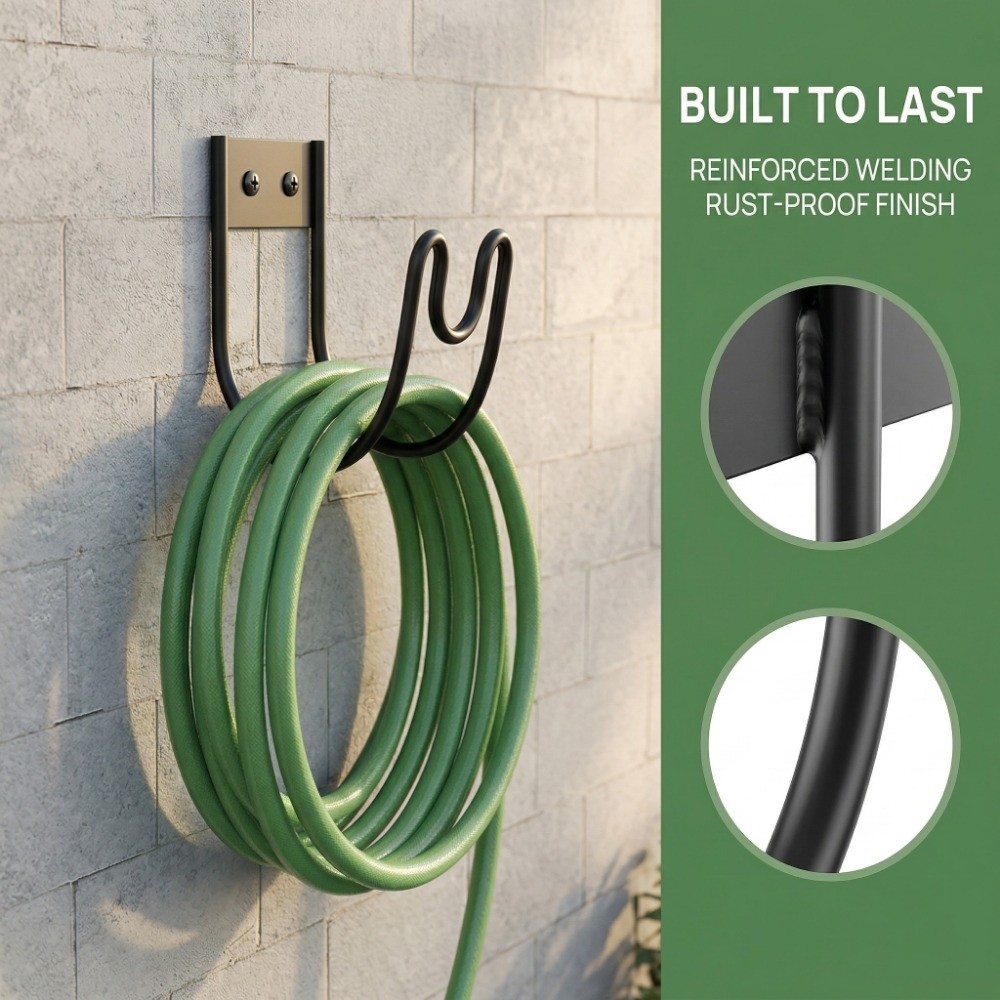 Gardena Hose Flex - Rostfreier Gartenschlauchhalter Wandmontage Hochbelastbarer Wasserschlauchständer Extra